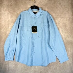 Dri-Duck Fishing Shirt Men XL Blue Catch L/S Teflon Ripstop Vented Outdoor